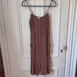 Women’s Carly Jean Los Angeles Spaghetti Strap Lined Shirred Back Midi Dress M